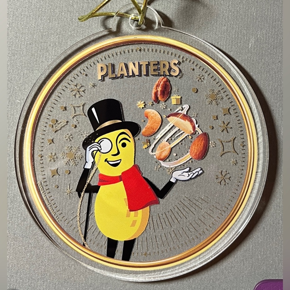 New! Planters Mr. Peanut Acrylic 4" x 4" Ornament - Collectible Promotional Item